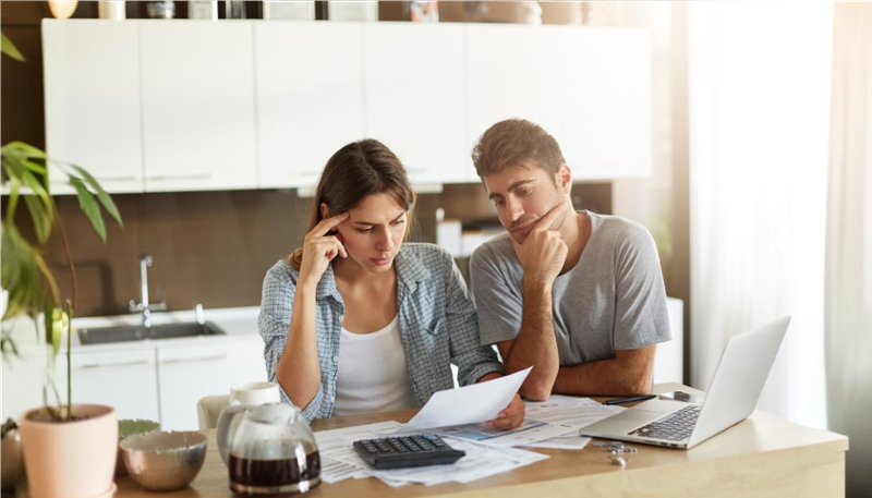 couple reviewing finances