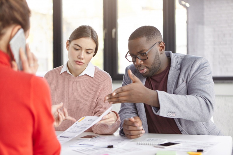 couple looking into finances